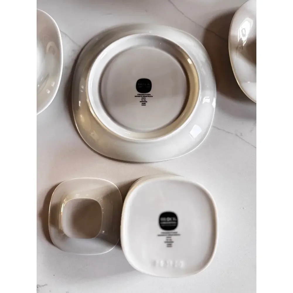 18pc Gerald Gulotta Block Langenthal Transition White Coffee Set + Platter MCM